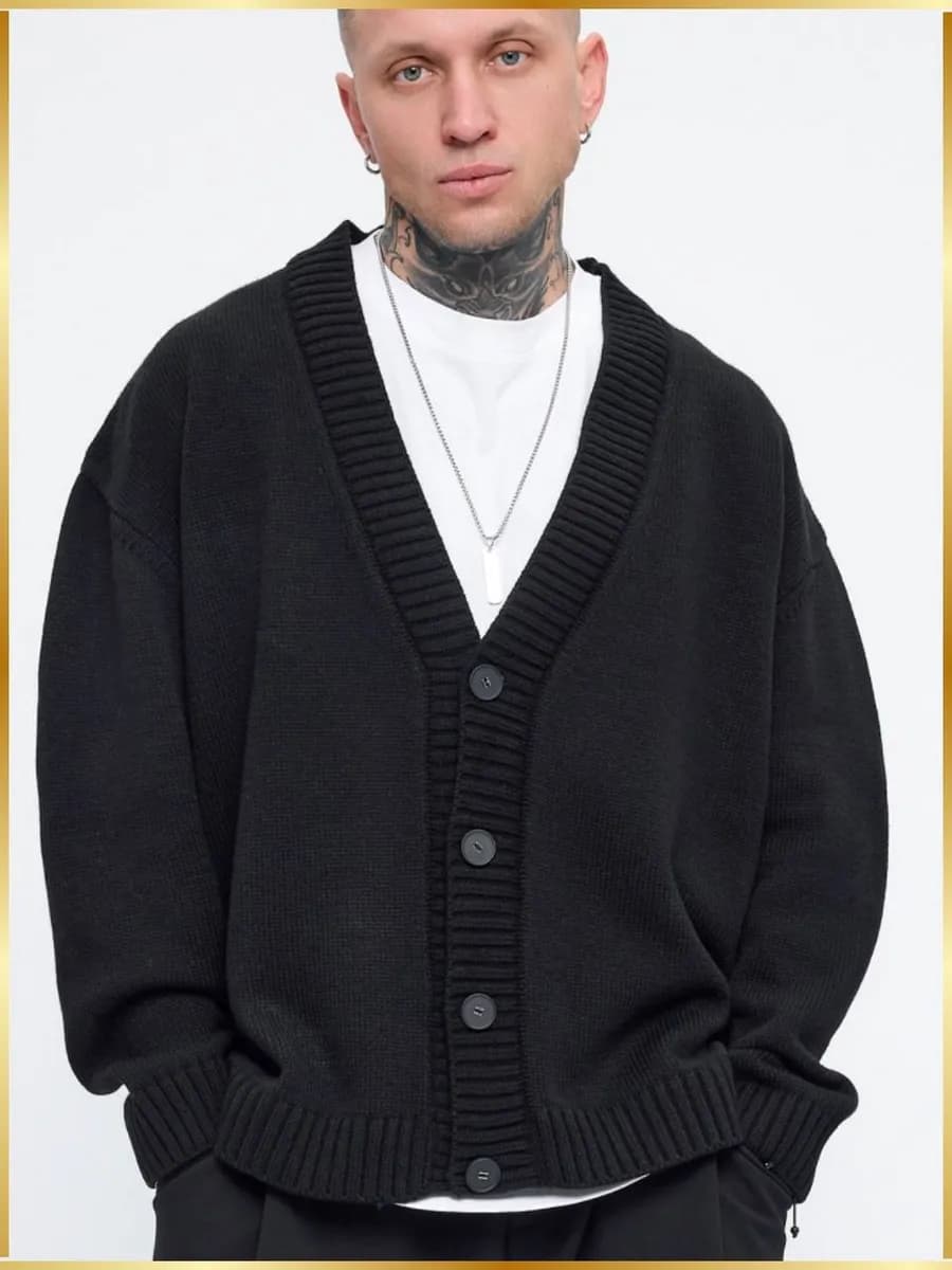 Кардиган вязаный оверсайз на пуговицах