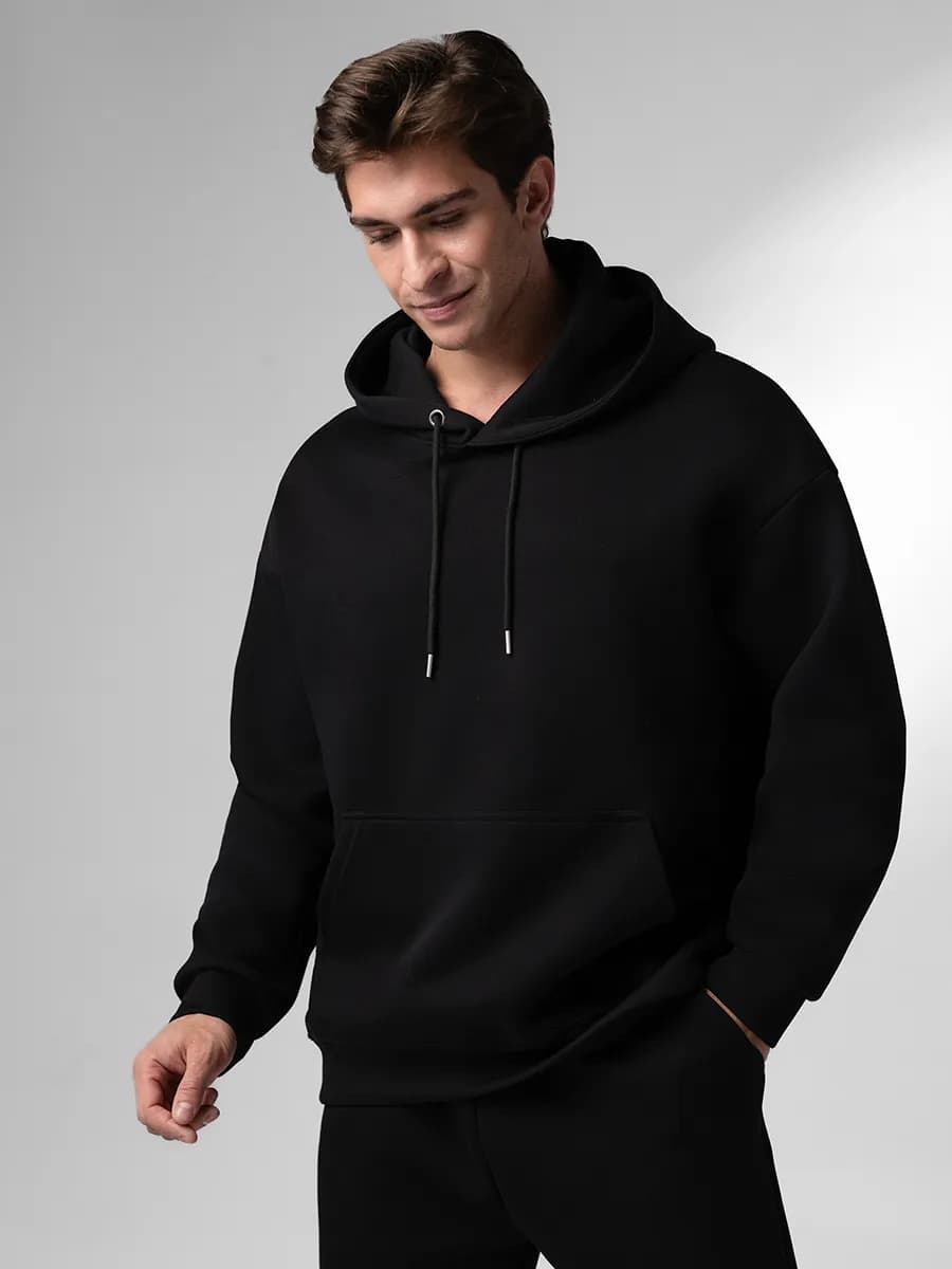 Худи мужское с капюшоном без начеса оверсайз