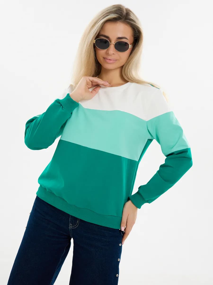 Свитшот оверсайз хлопковый трикотажный