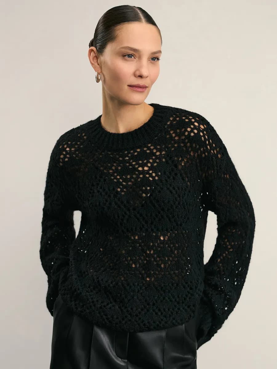 Джемпер ажурный вязаный оверсайз