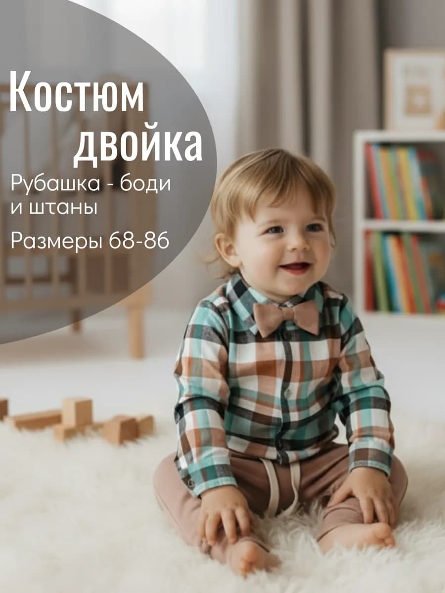 Костюм праздничный нарядный с бабочкой для малыша