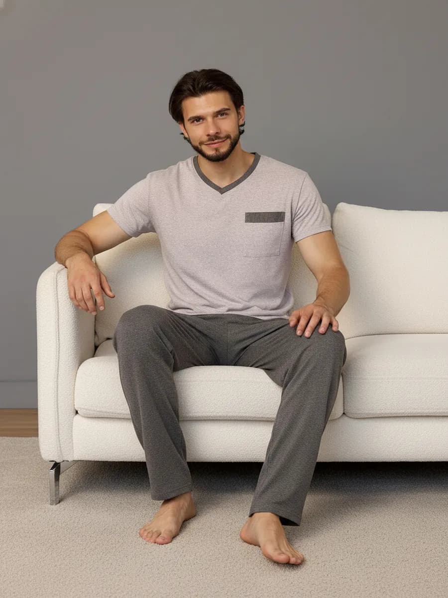 Костюм летний домашний с брюками хлопок