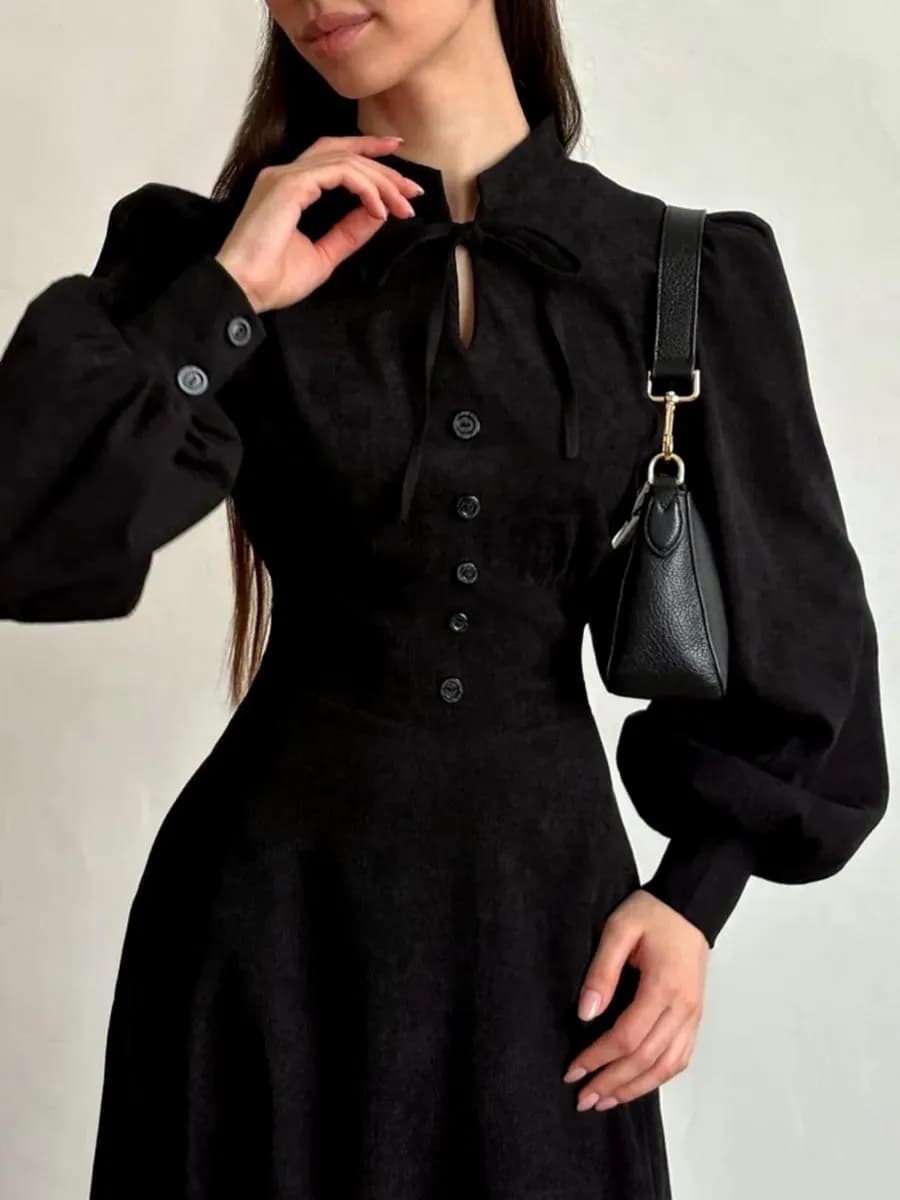 Платье винтажное вельветовое повседневное