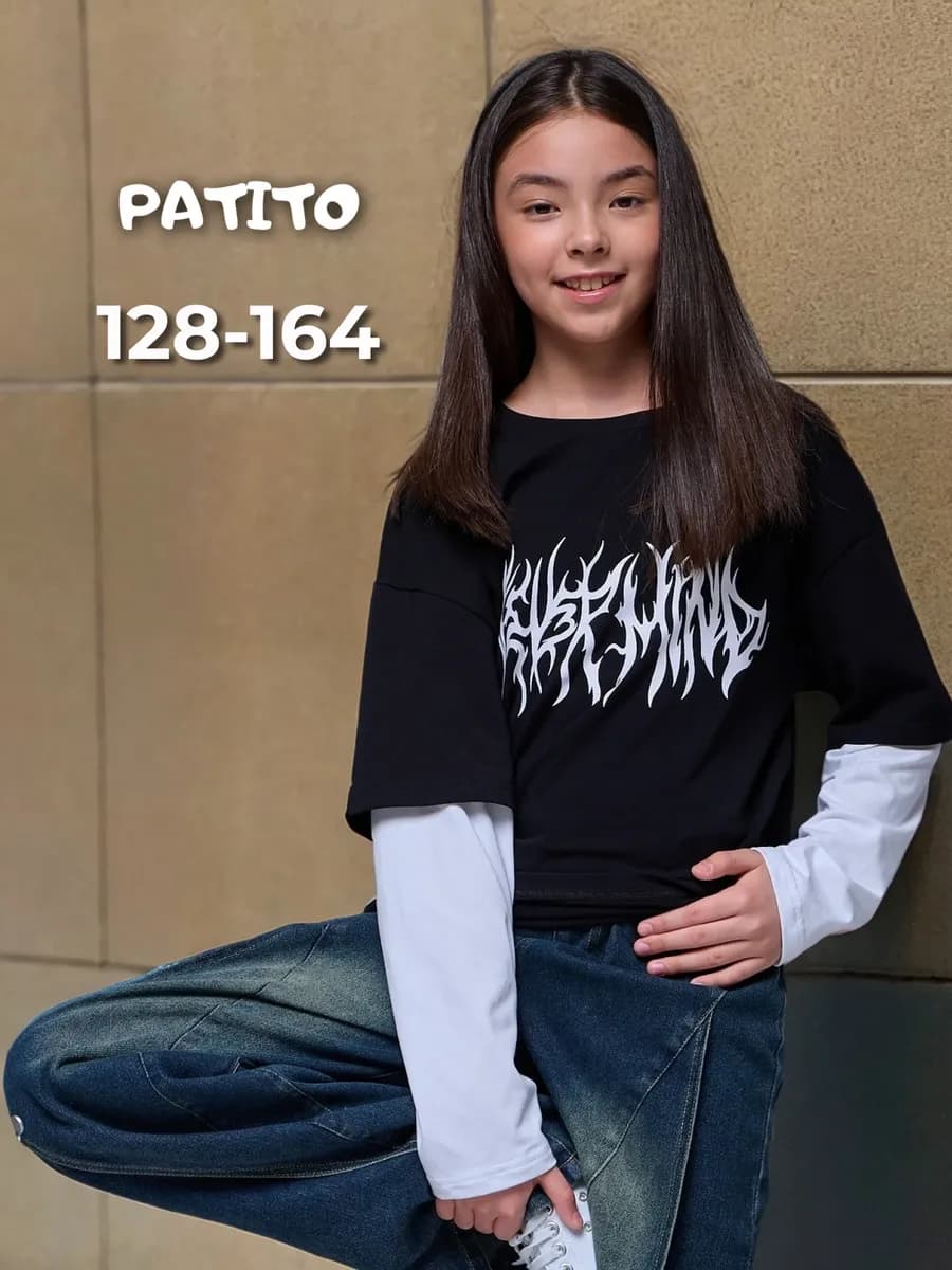 Лонгслив с двойным рукавом оверсайз