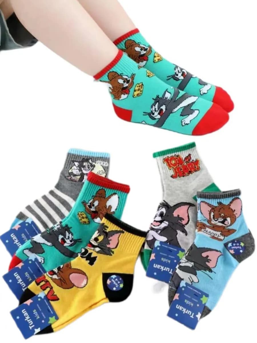 Носки с принтом Том и Джерри набор 5 пар