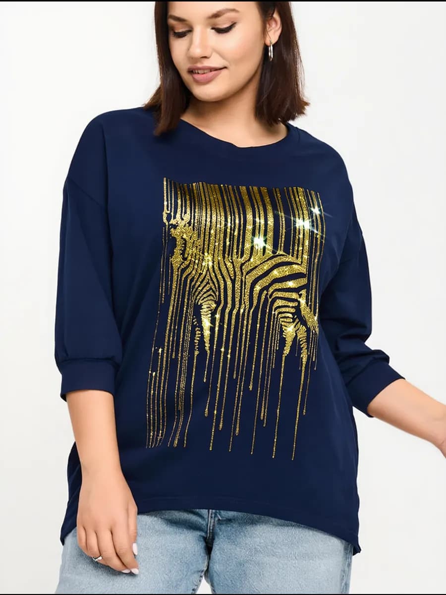 Кофта тонкая праздничная удлиненная большого размера