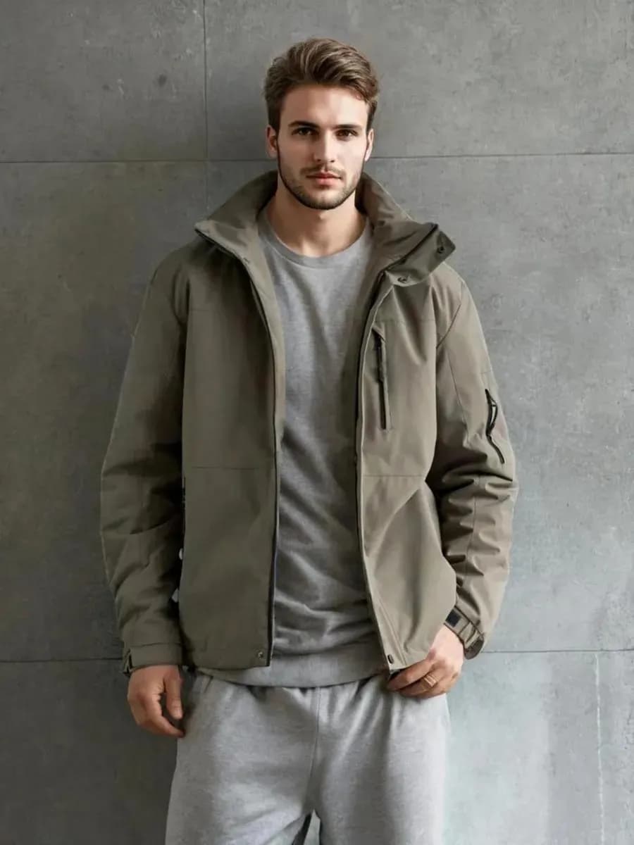 Демисезонная куртка с капюшоном болоневая