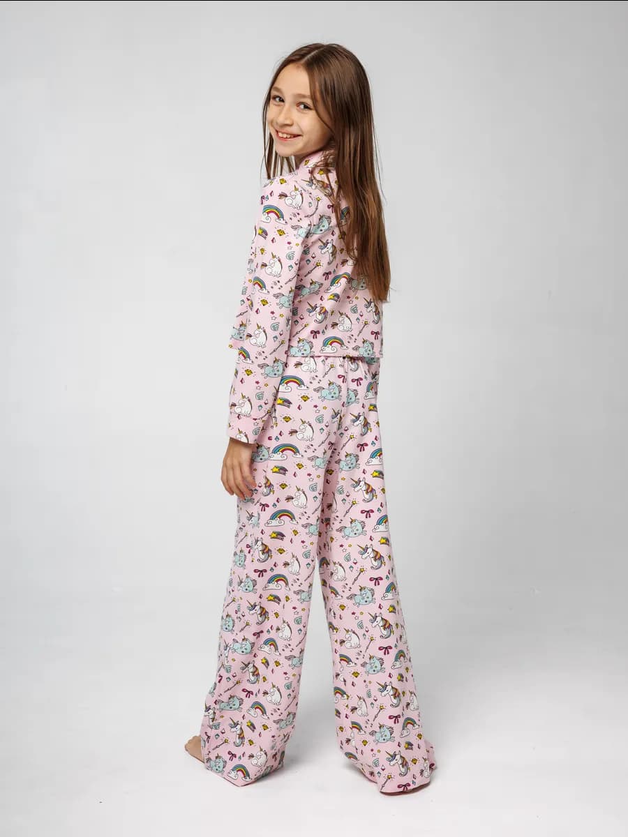 Пижама со штанами и рубашкой трикотажная хлопок