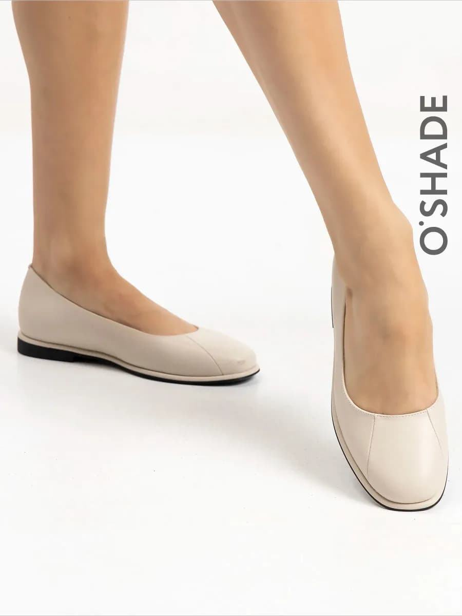 Туфли без каблука женские натуральная кожа