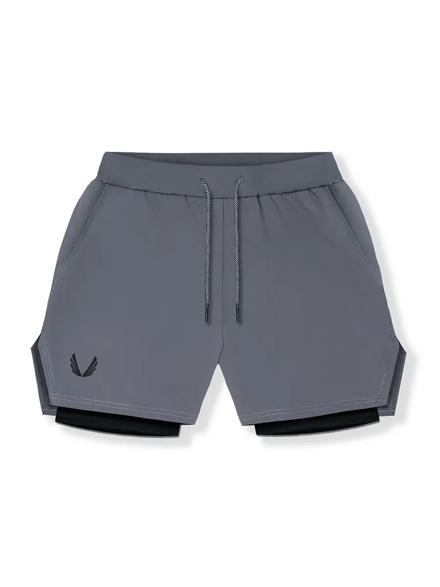 Шорты с тайтсами спортивные для фитнеса бега спортзала