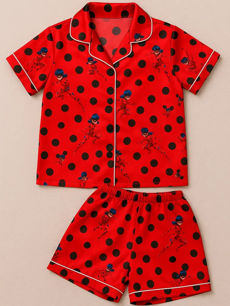 Пижама Леди Баг атласная с шортами