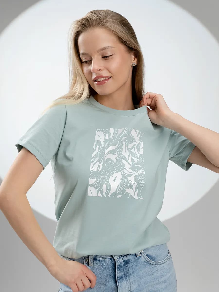 Футболка с принтом летняя хлопок подарок на 8 марта