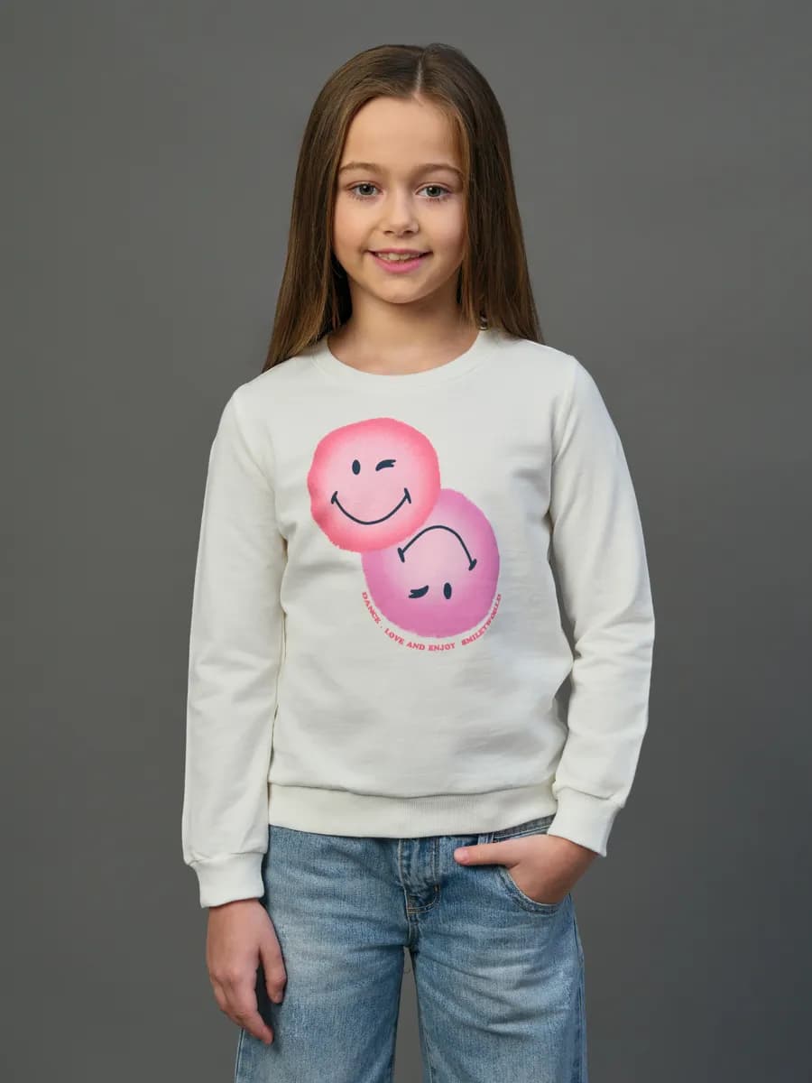 Толстовка свитшот без начеса с принтом