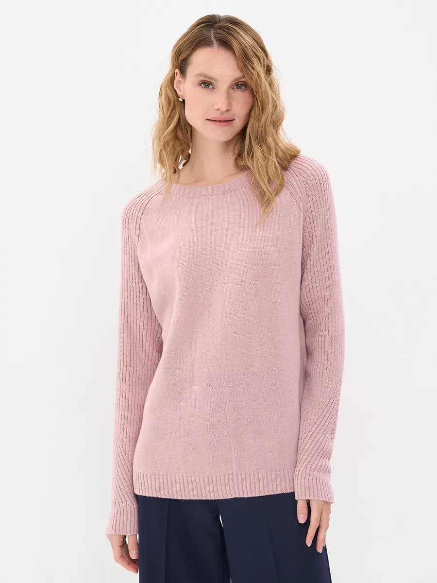 Джемпер с ажурным узором мягкий из шерсти