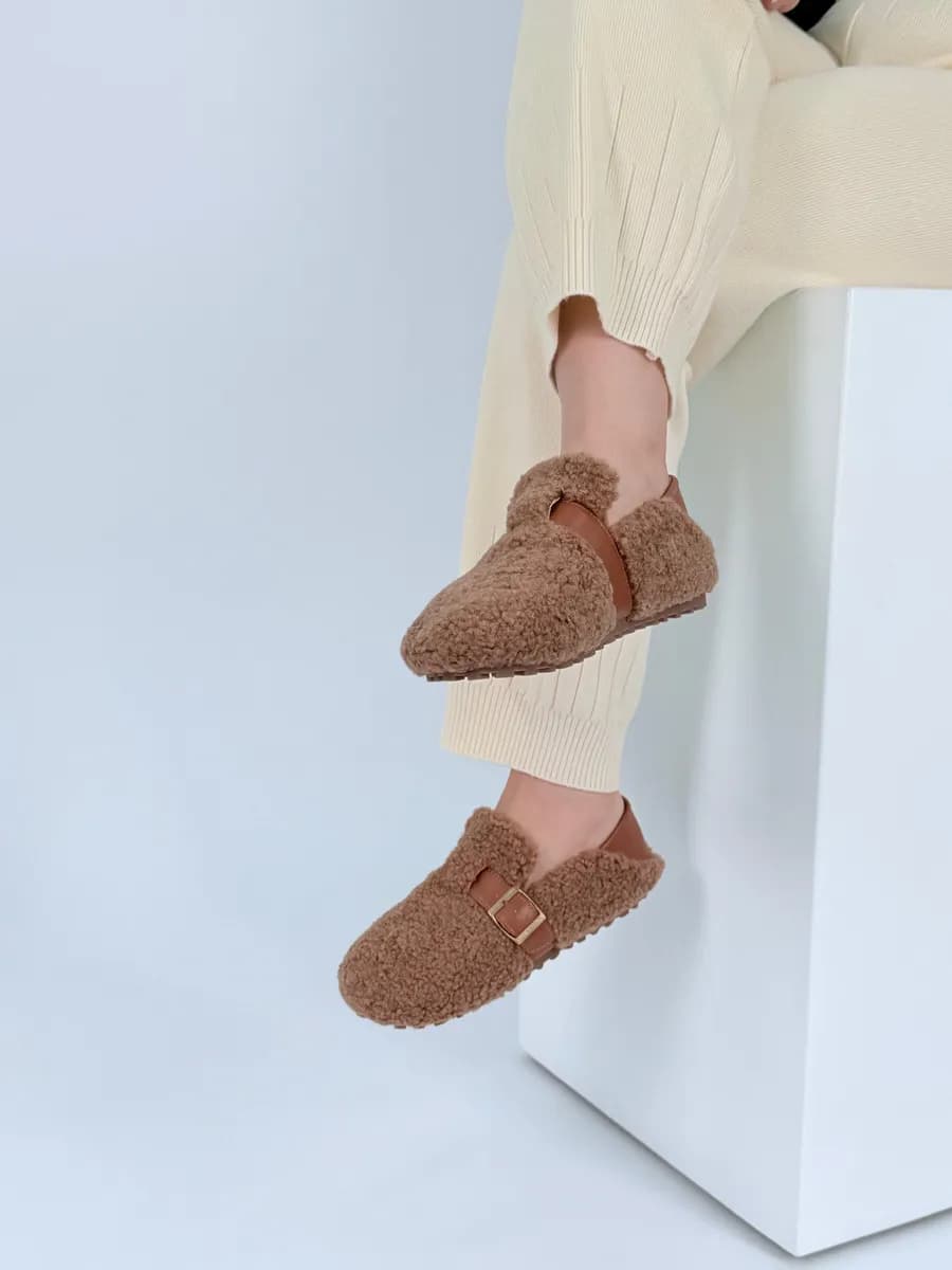 Балетки тедди плюшевые мэри джейн