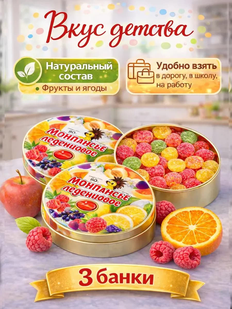 Монпансье леденцовое в жестяной банке