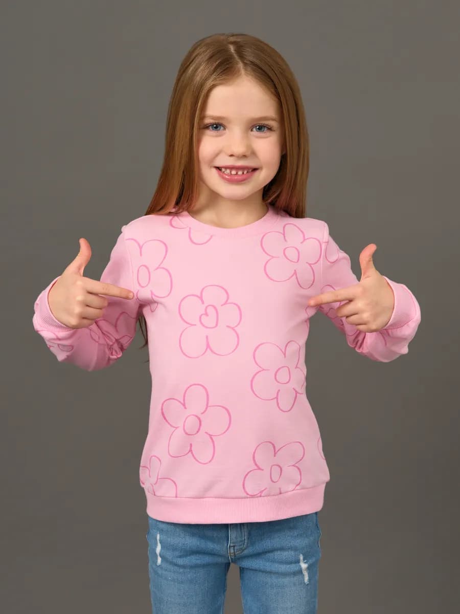 Толстовка свитшот без начеса с принтом