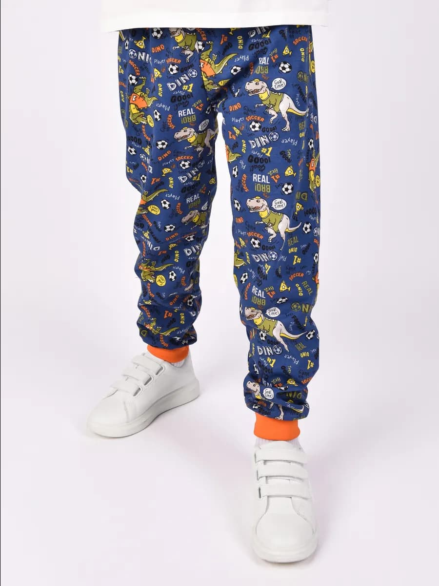 Брюки домашние трикотажные с манжетами в садик