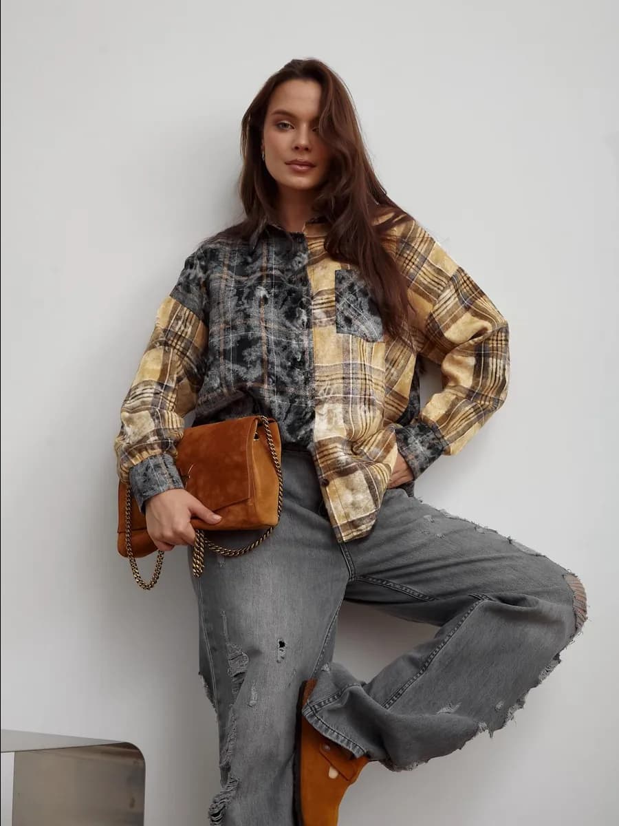 Рубашка в клетку оверсайз