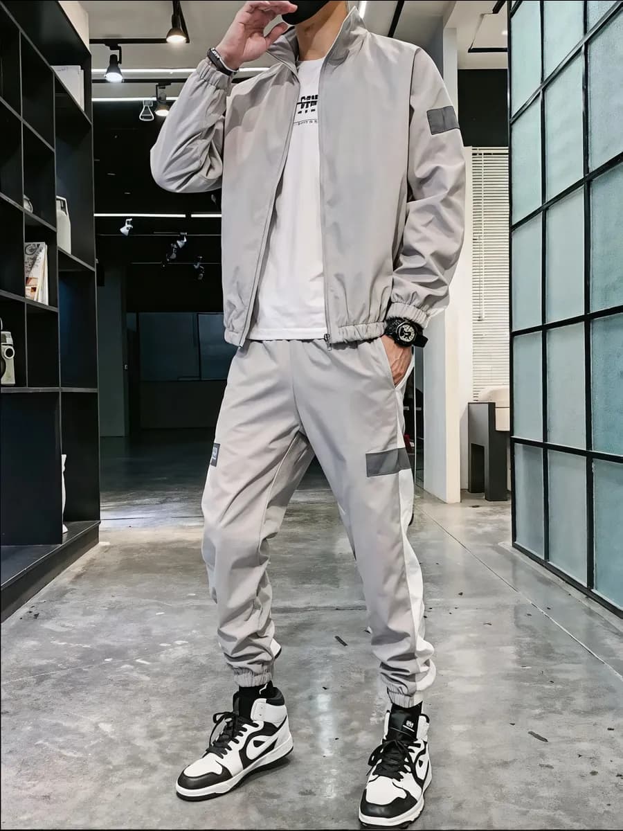 Спортивный костюм на молнии y2k с полосками