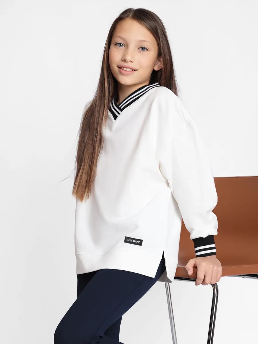 Свитшот с пич эффектом школьный подростковый оверсайз