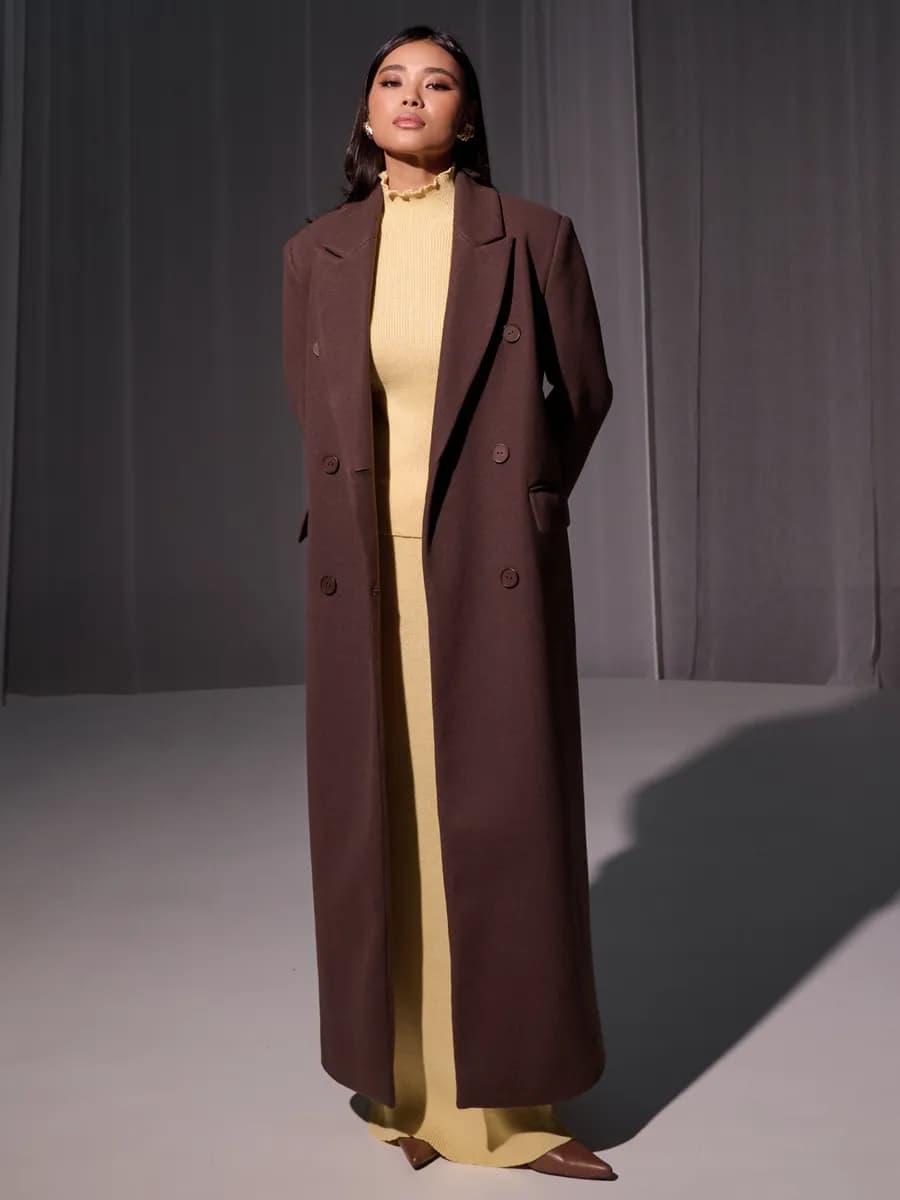 Пальто длинное демисезонное