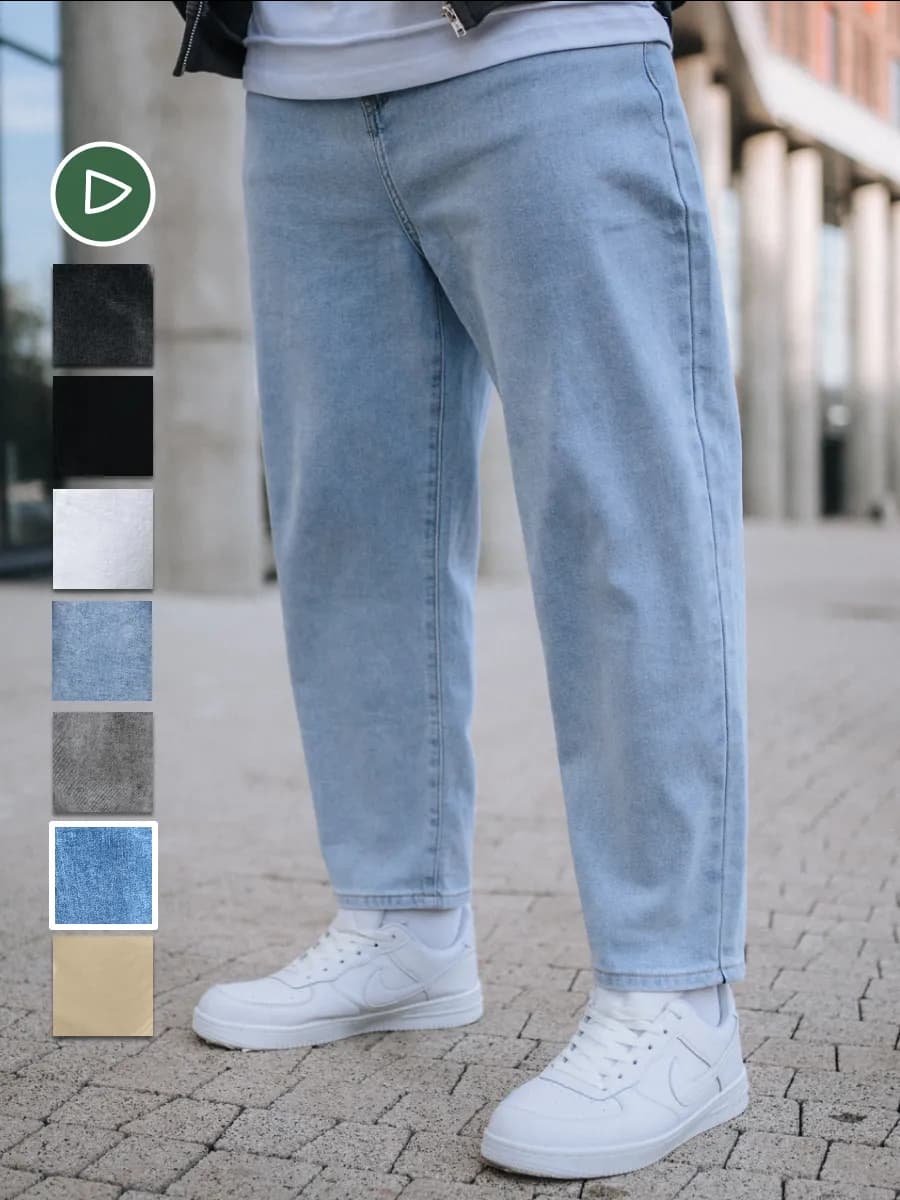 Джинсы бананы широкие