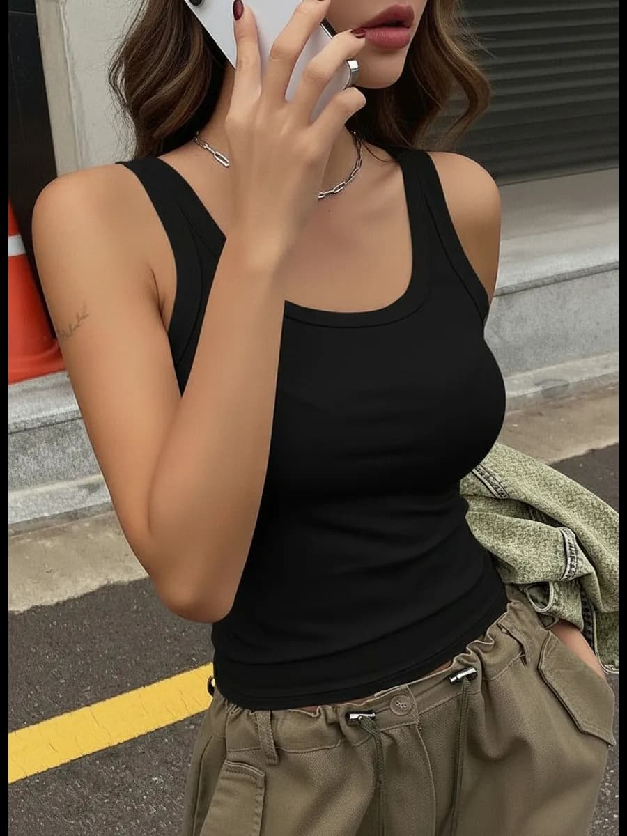 Майка топ хлопок облегающая