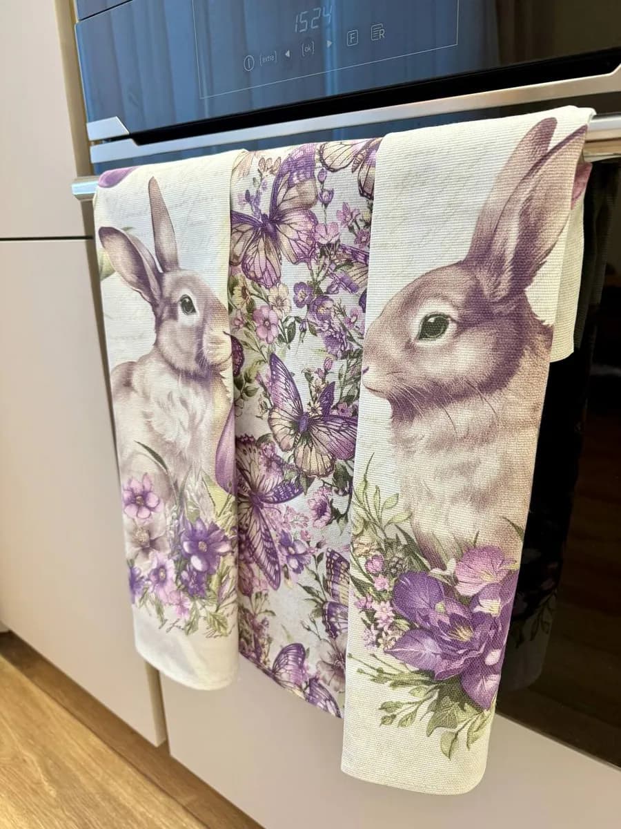 Полотенце кухонное из рогожки набор 3 шт