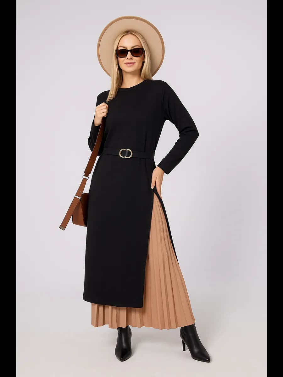 Платье туника с регулируемым разрезом