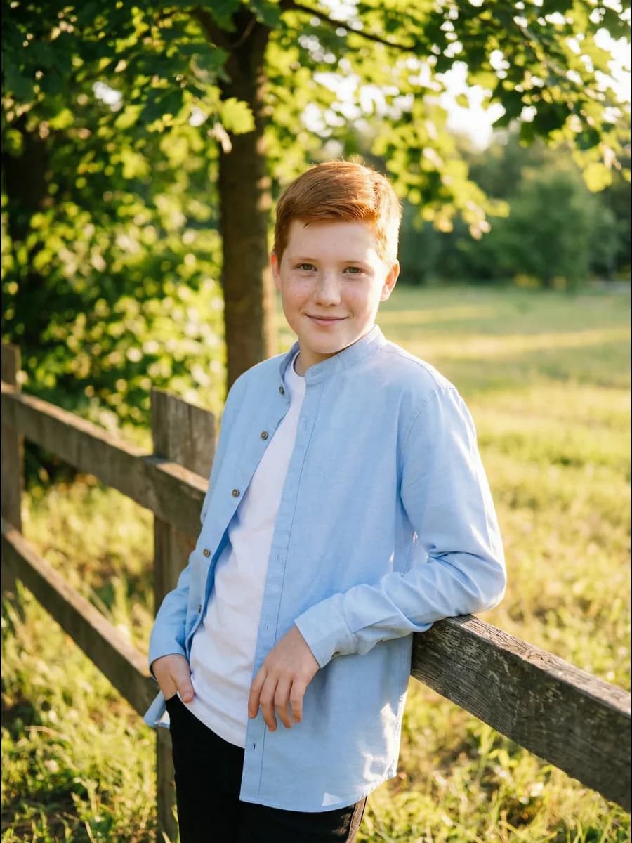 Рубашка школьная с длинным рукавом