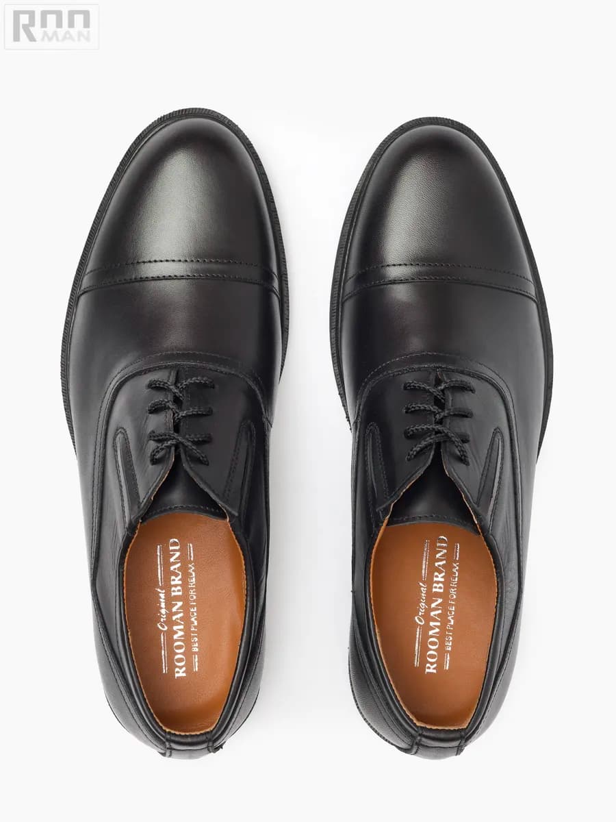 Туфли кожаные на шнуровке из натуральной кожи