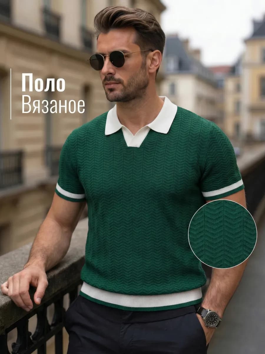 Поло футболка с коротким рукавом