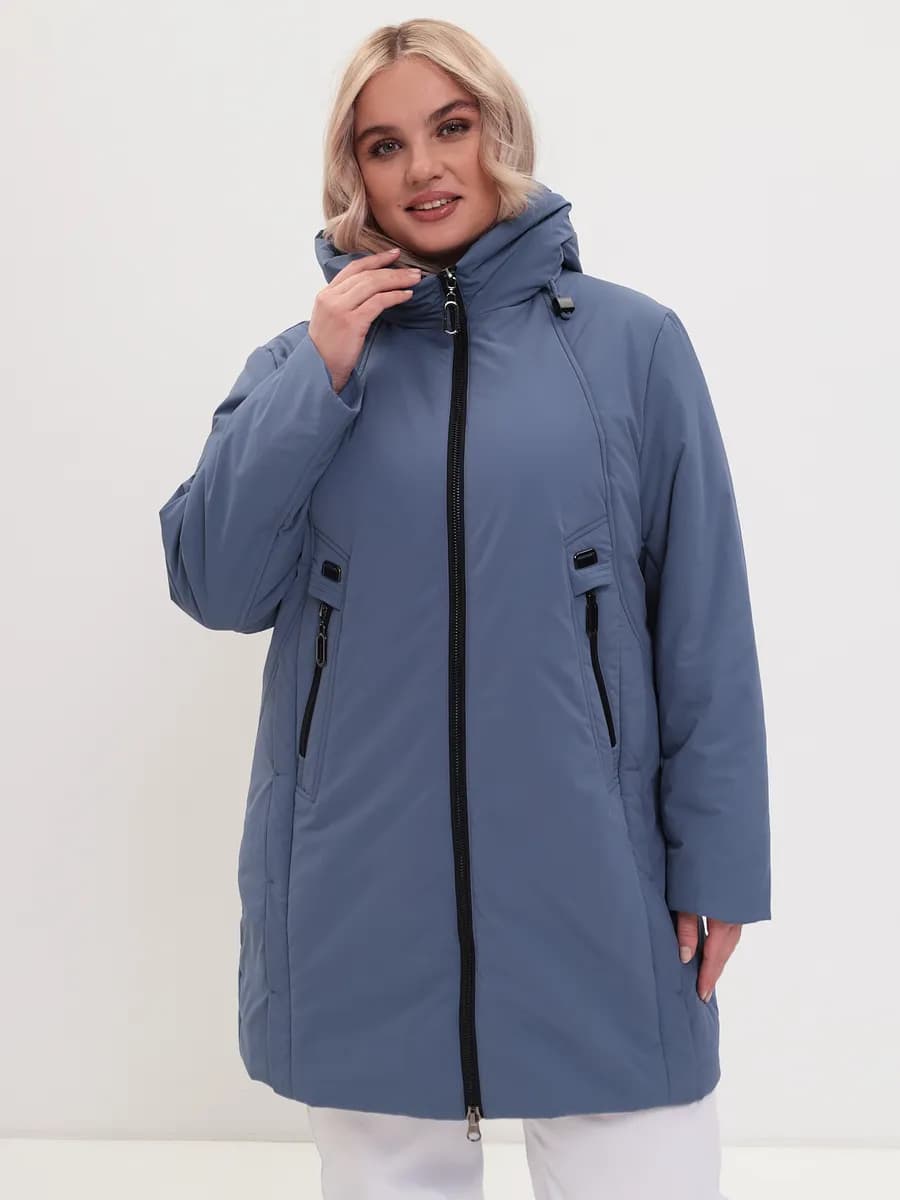 Куртка демисезонная больших размеров с капюшоном