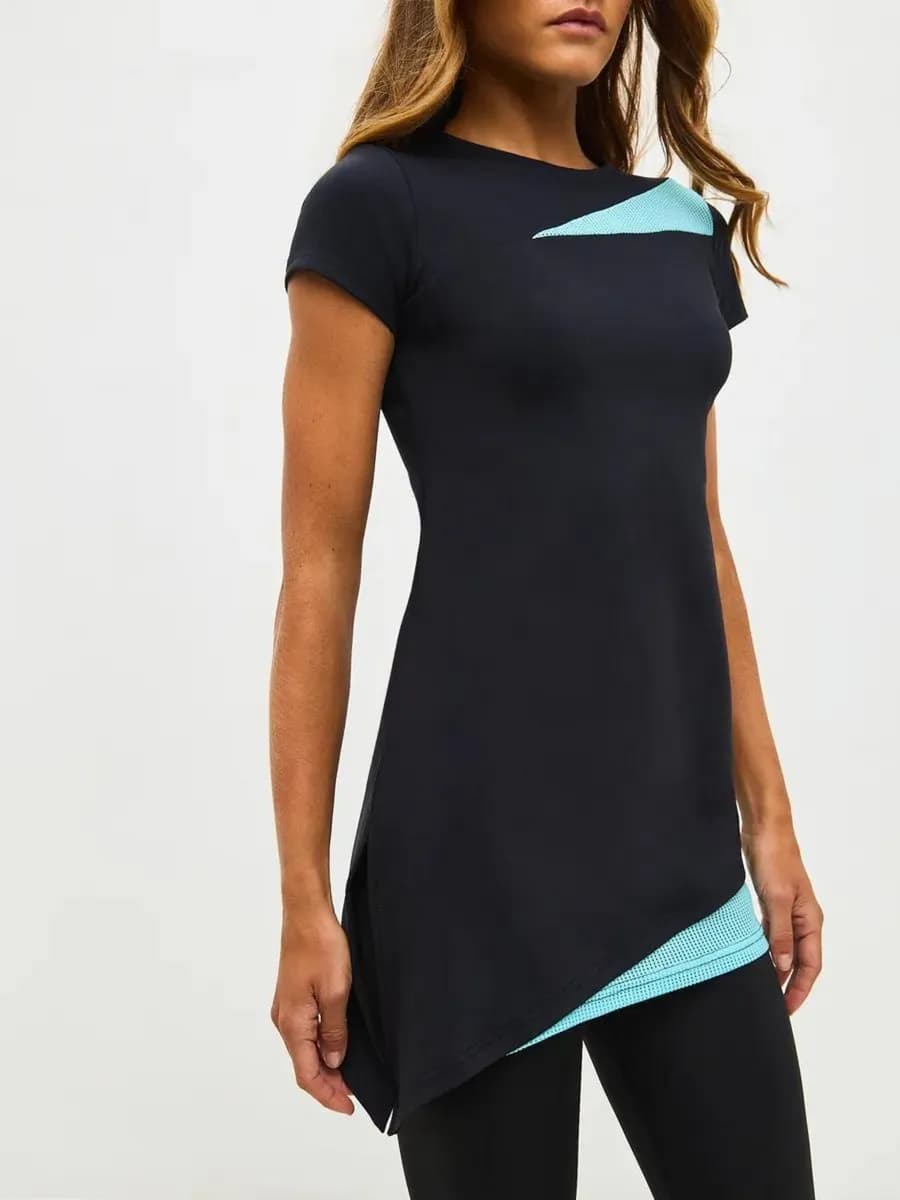 Футболка удлиненная спортивная туника для фитнеса