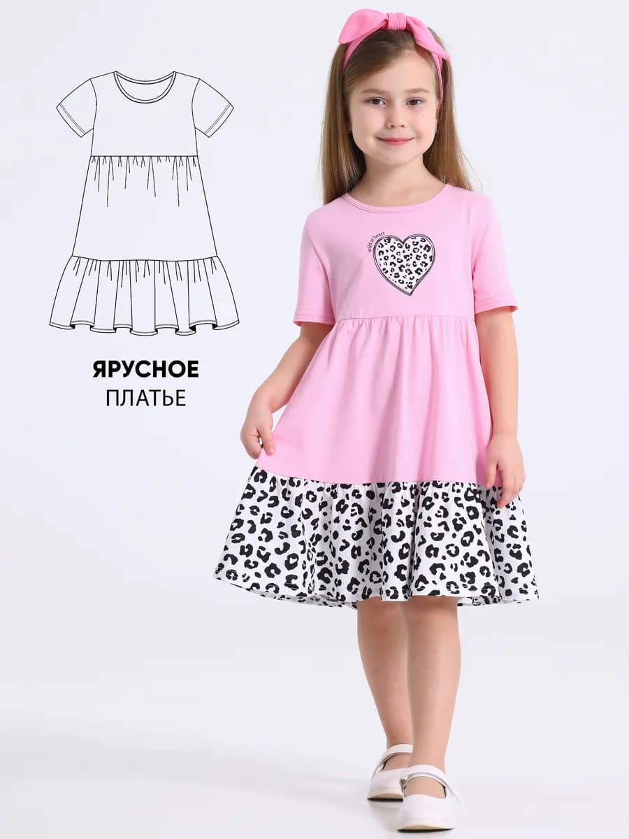 Платье ярусное в садик хлопок 100%