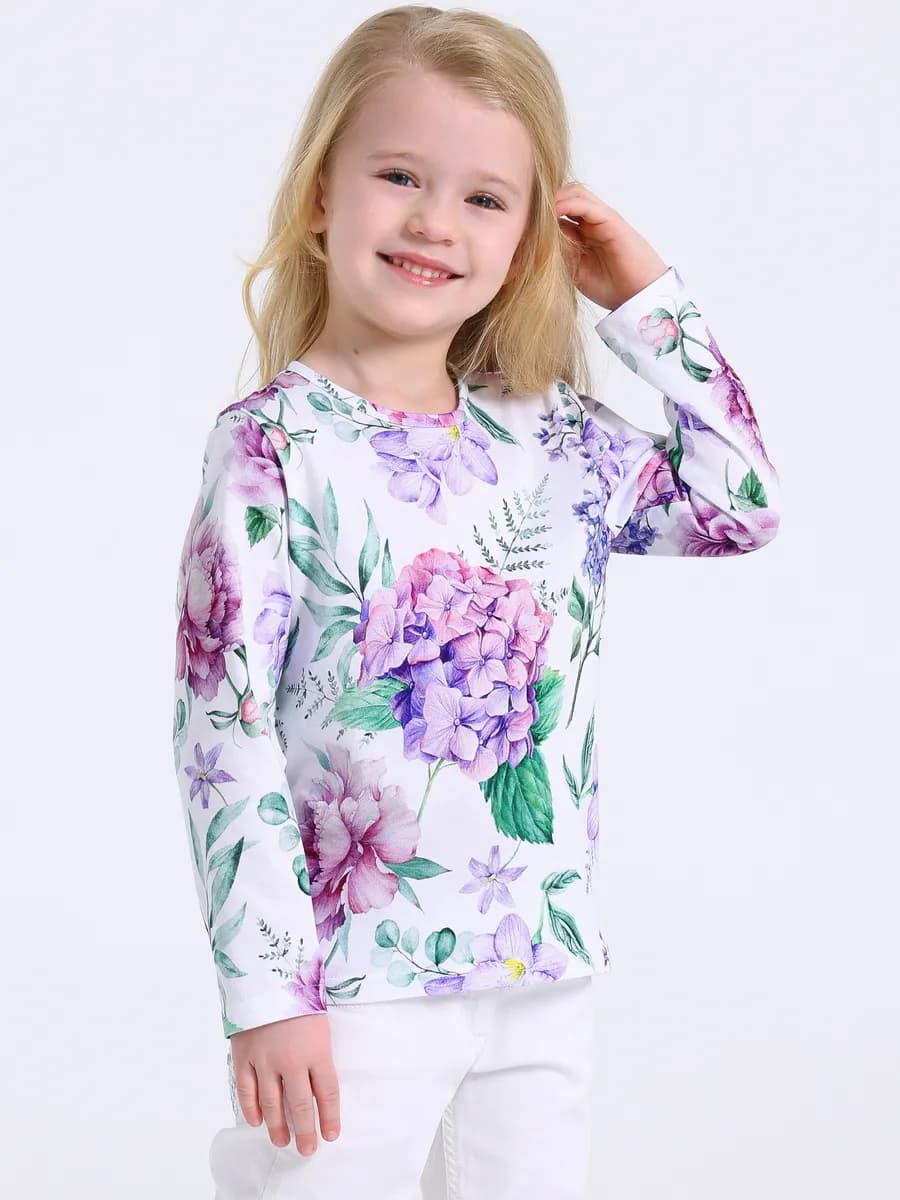 Лонгслив с принтом в садик хлопок 100%