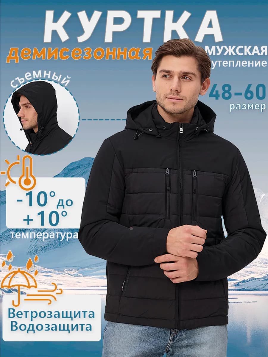 зимняя Куртка демисезонная с капюшоном