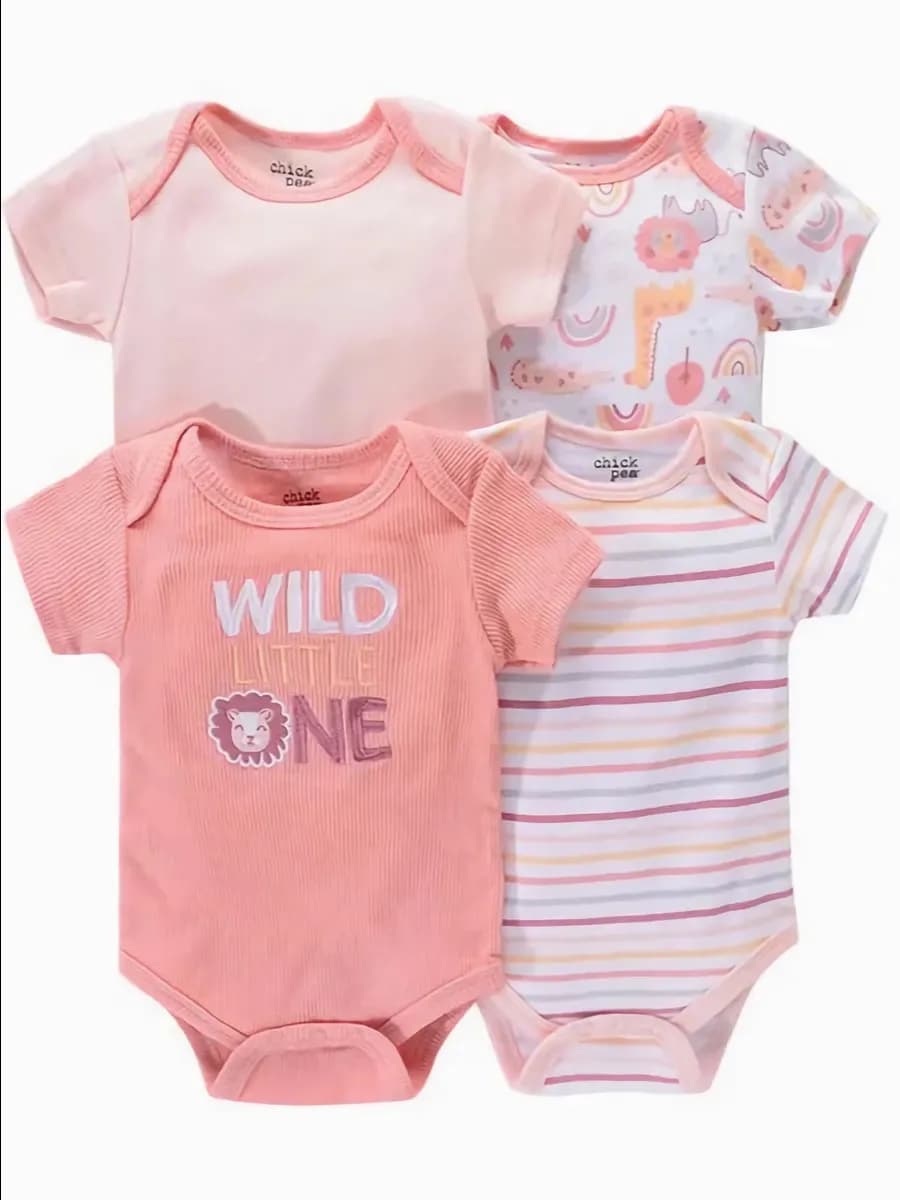 Боди для новорожденных с коротким рукавом на кнопках