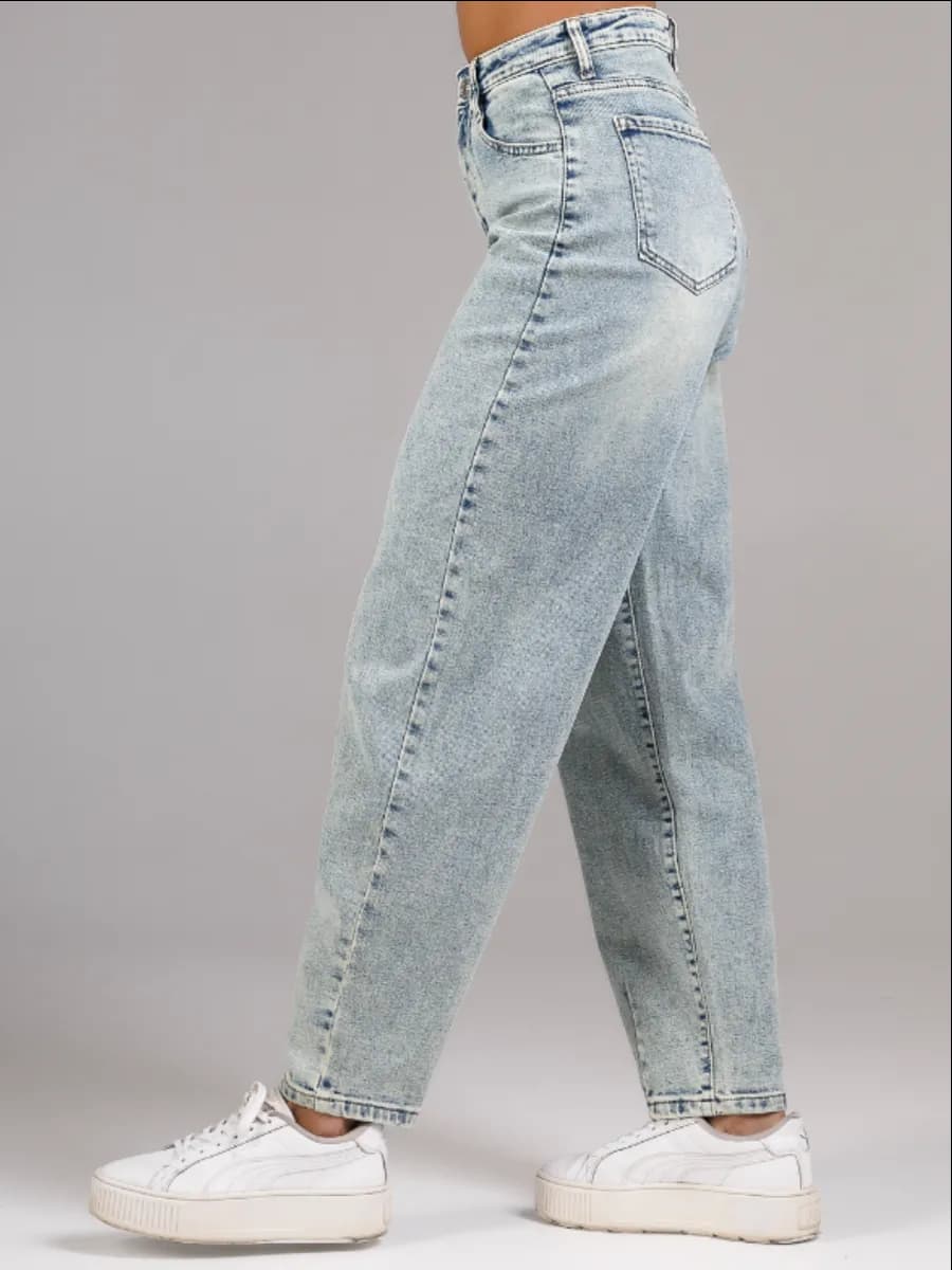 Джинсы мом бананы с высокой посадкой