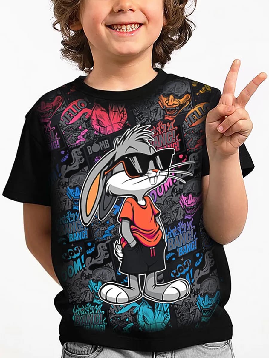 Футболка c принтом светящимся Кролика