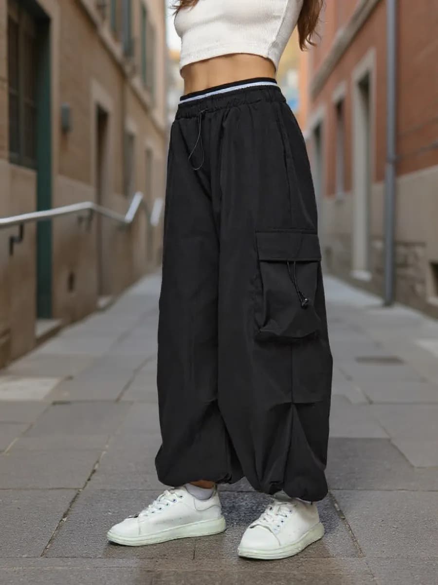 Карго брюки широкие спортивные у2к