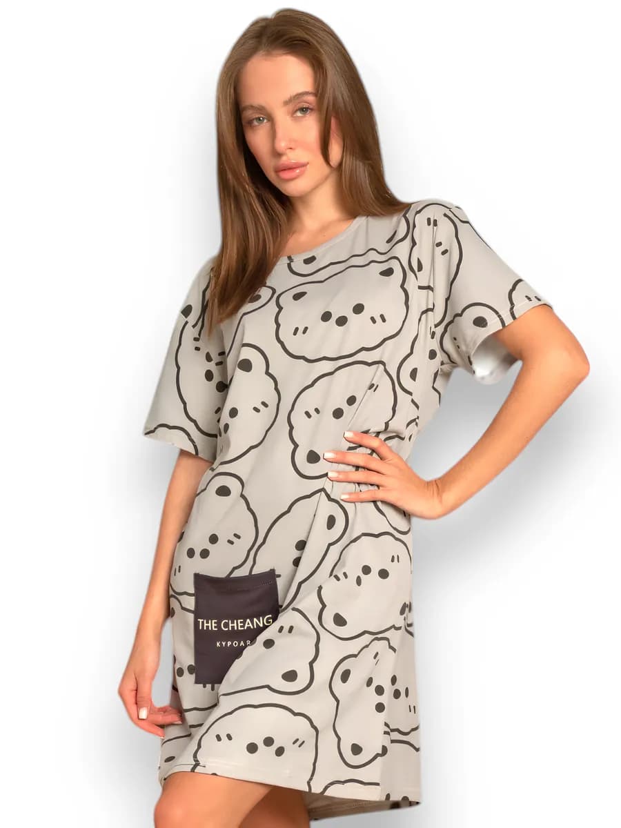 Туника домашняя оверсайз платье ночное сорочка