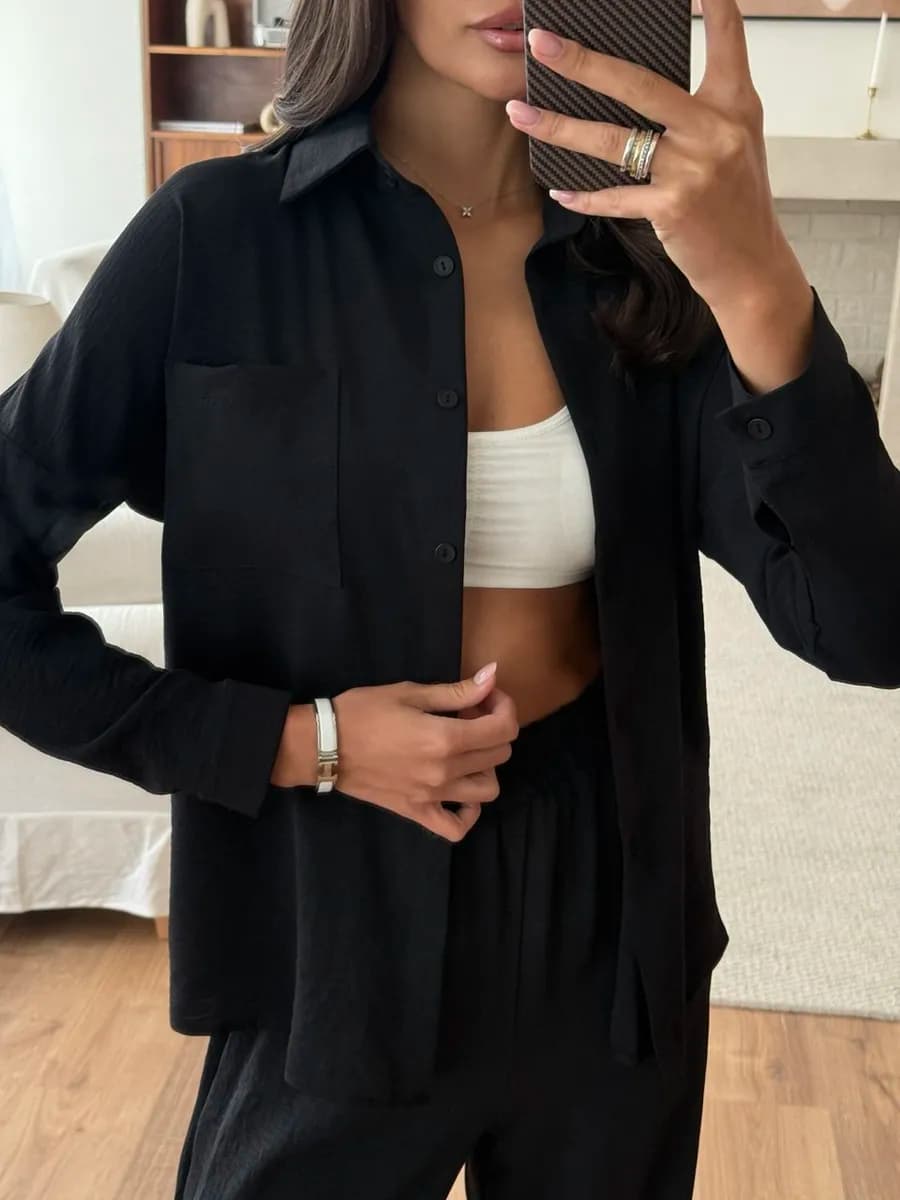 Костюм летний брючный с рубашкой