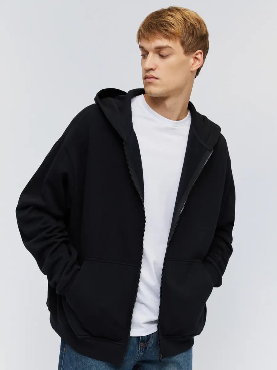Мужская толстовка оверсайз на молнии