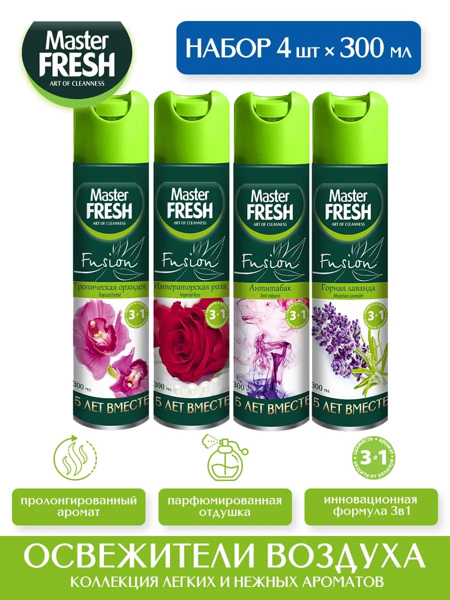 Набор освежителей воздуха FUSION МИКС №6 (4 шт*300 мл)