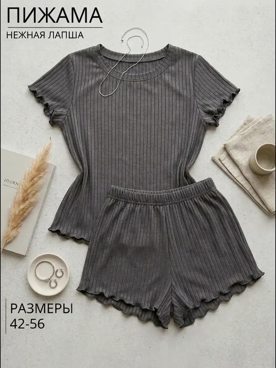 Пижама с шортами больших размеров лапша