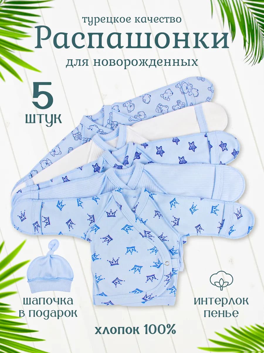 Набор распашонок для новорожденных на кнопках