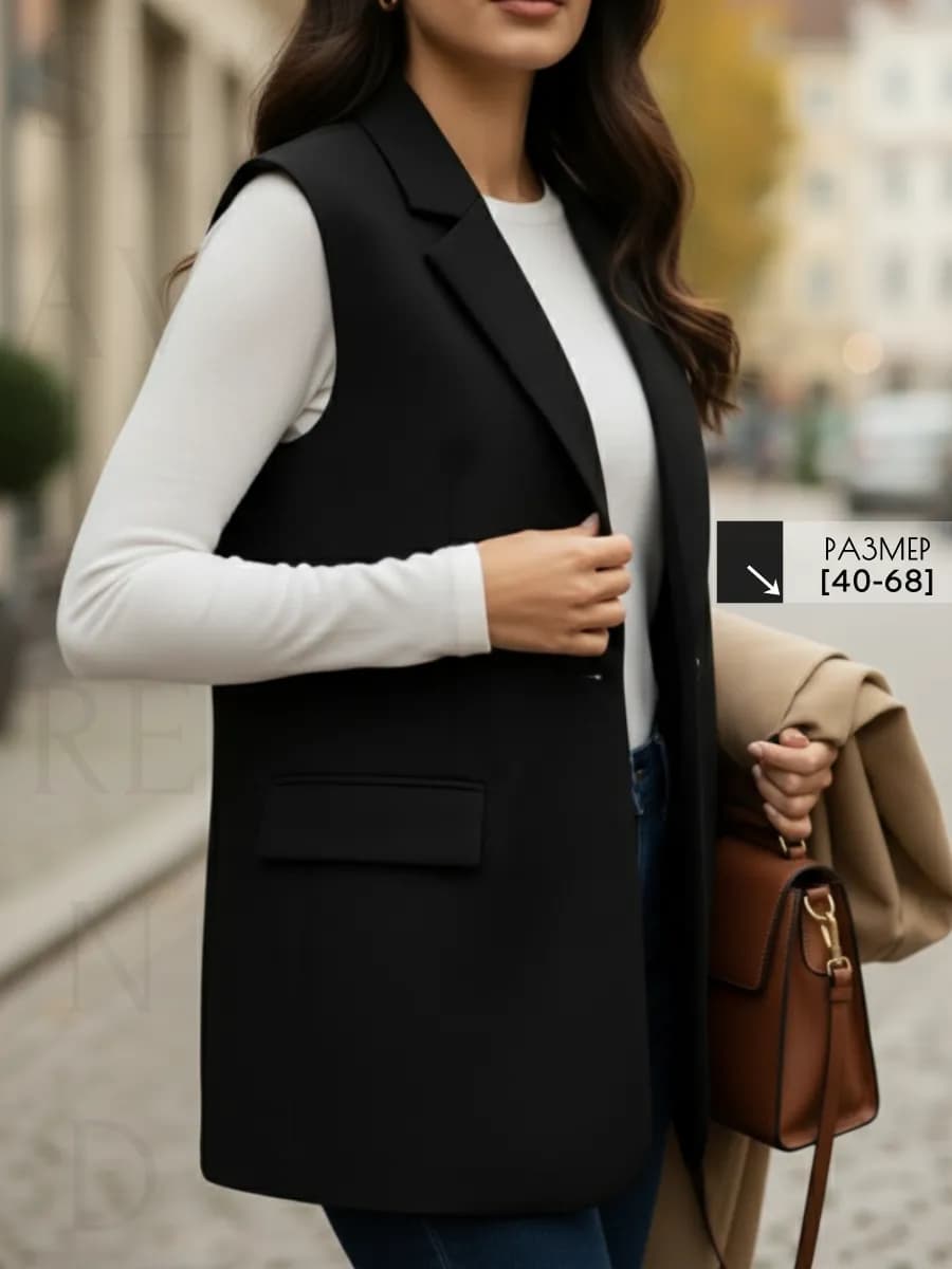 Жилет костюмный оверсайз удлиненный