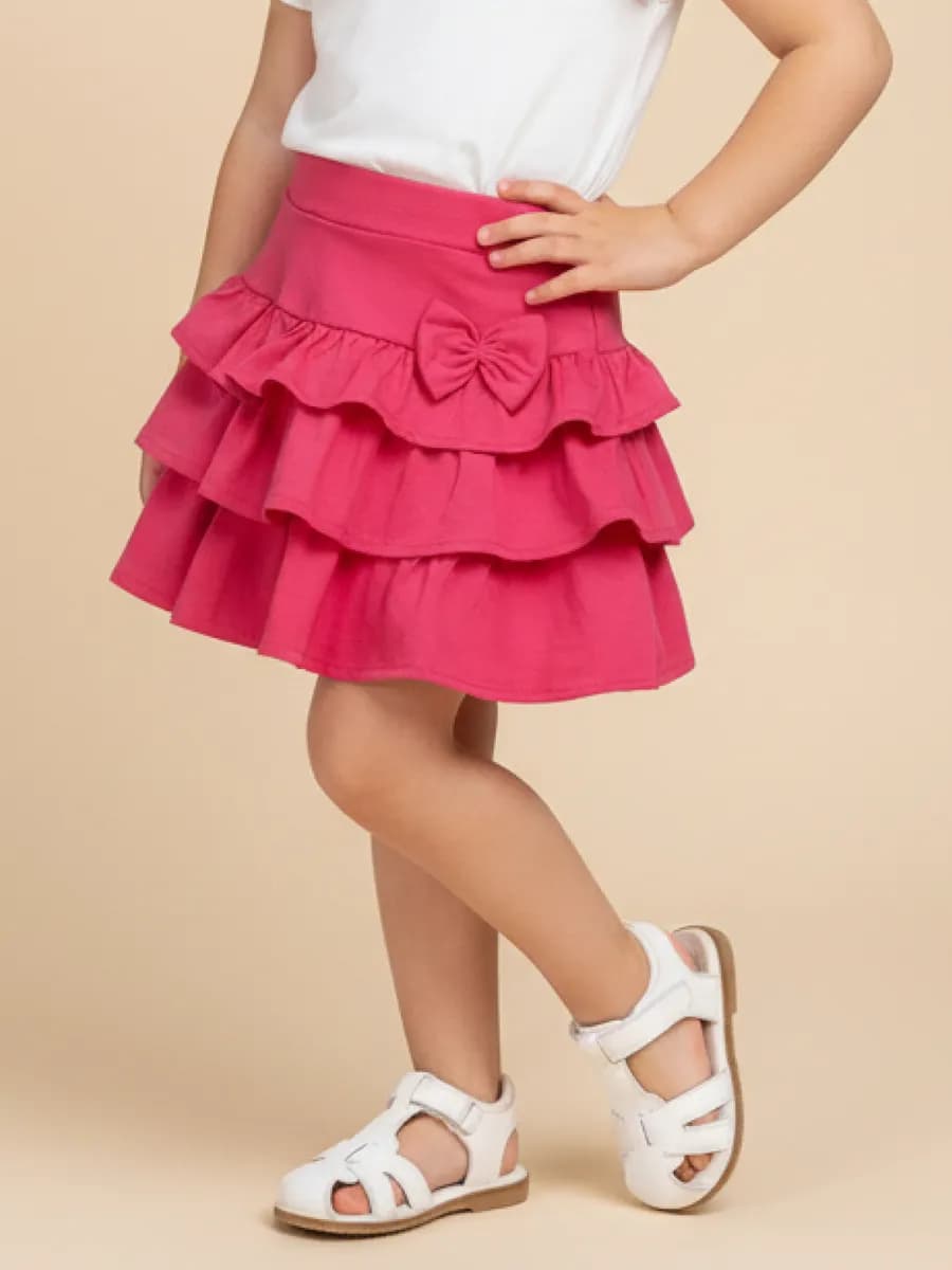 Юбка хлопковая летняя в садик с воланами